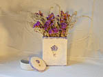 Lavenderware vase & round box